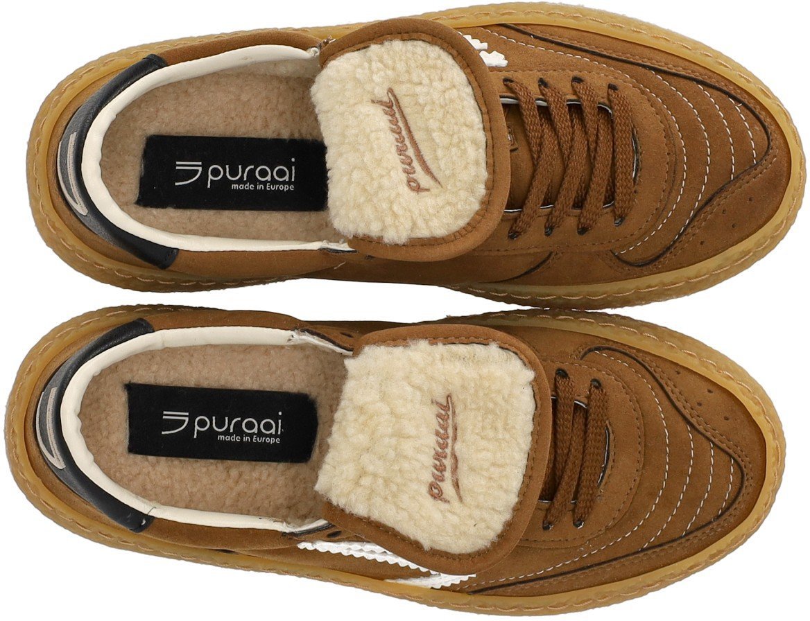 Puraai PURAAI 4.05 POLLY TAB TEDDY SNEAKER Bruin