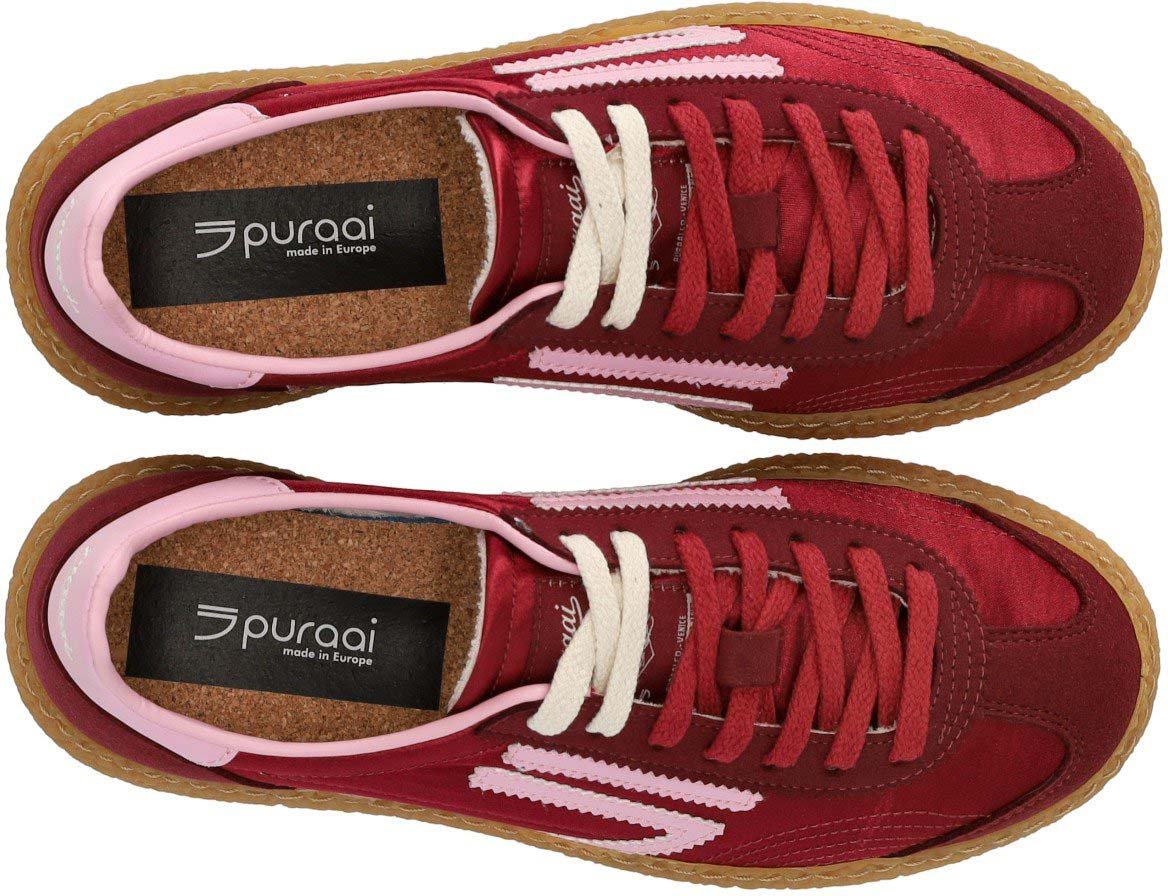 PURAAI 6.01 XS SATIN CHERRY JUICE SNEAKER Roze