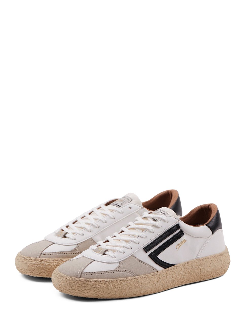Puraai Vintage-Inspired Low Profile Sneakers with Textured Sole Bruin
