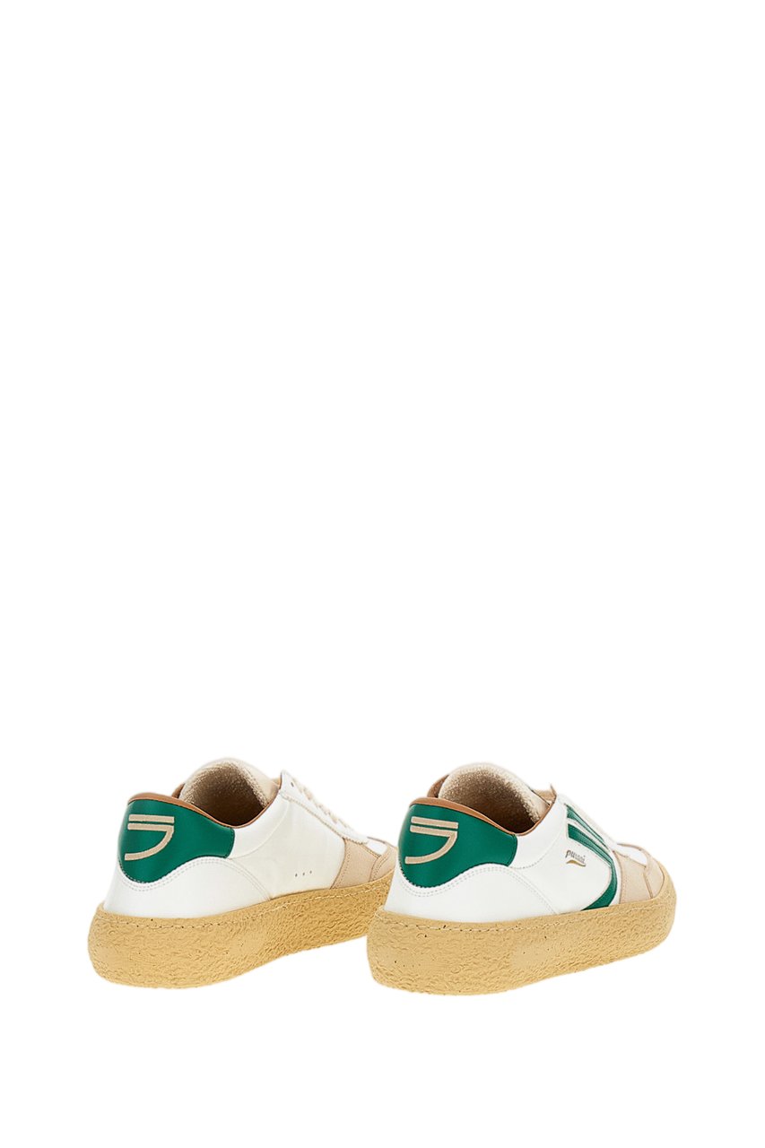 Puraai Panelled Vegan Leather Low-Top Sneakers Wit