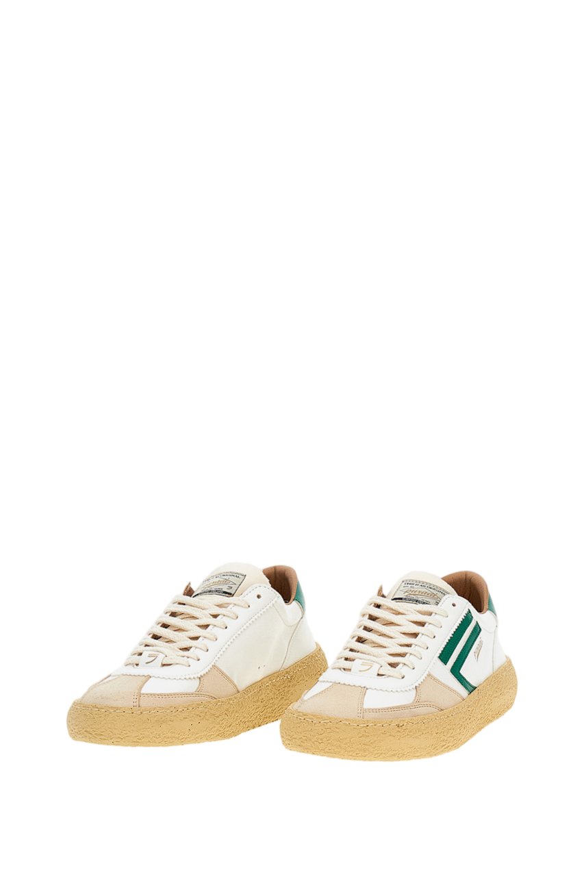 Puraai Panelled Vegan Leather Low-Top Sneakers Wit