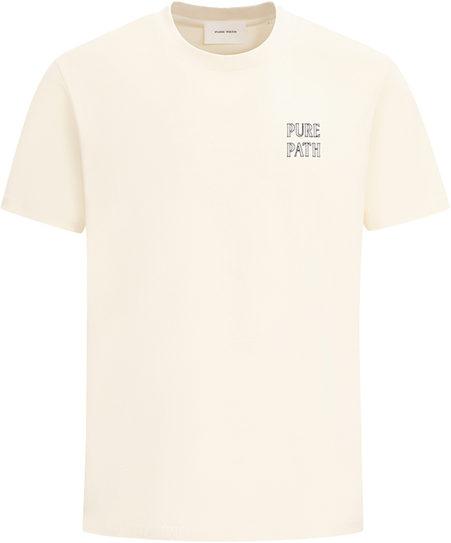 Pure Path Pure Path Loose Fit Crewneck SS T-Shirts Beige
