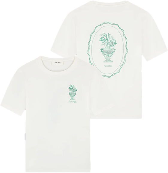 Pure Path Pure Path Embroidered Vase T-Shirt Beige