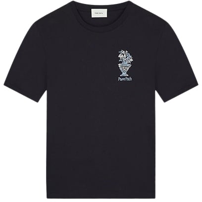 Pure Path Pure Path Embroidered Vase T-Shirt Blauw