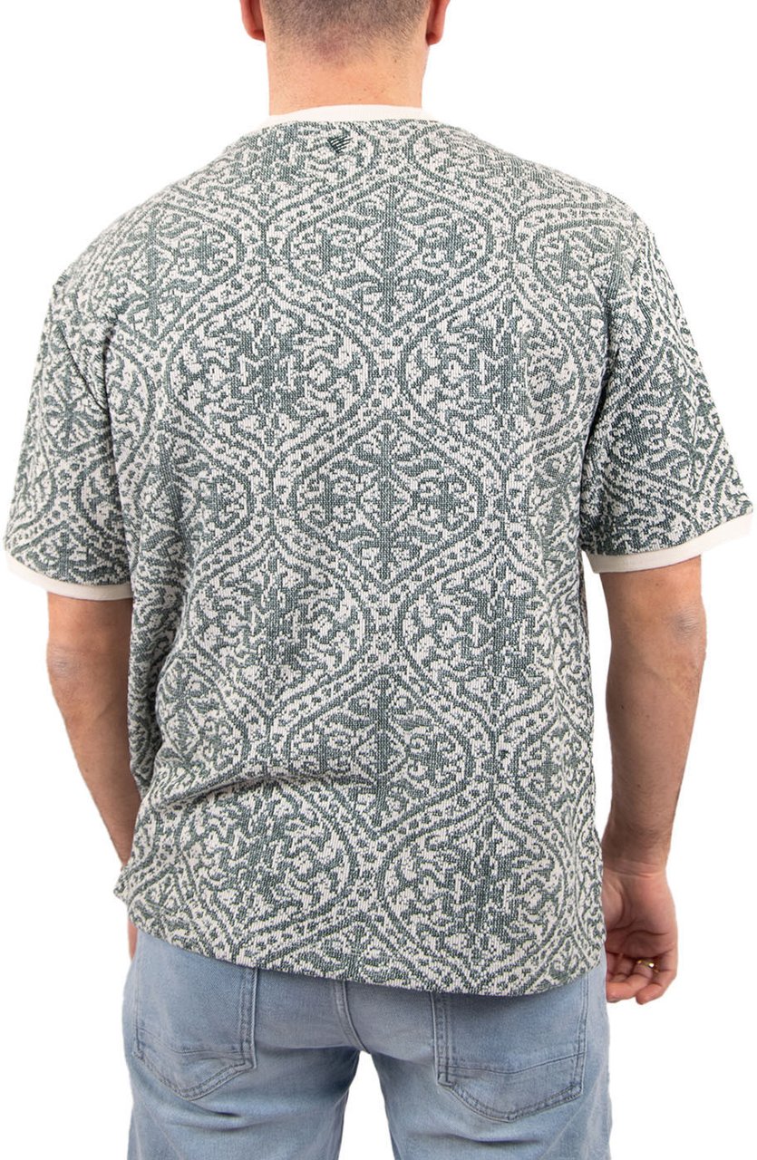 Pure Path Jacquard Pattern T-Shirt Groen