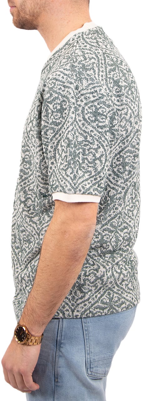 Pure Path Jacquard Pattern T-Shirt Groen