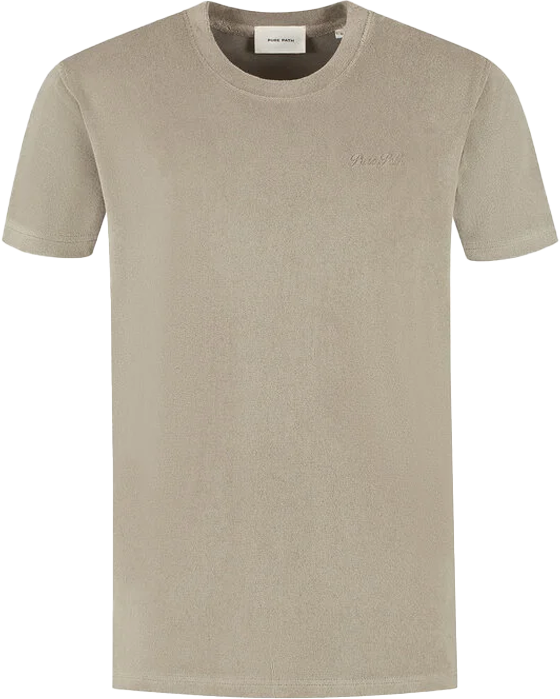 Pure Path Pure Path Regular Fit Crewneck SS T-Shirts Beige