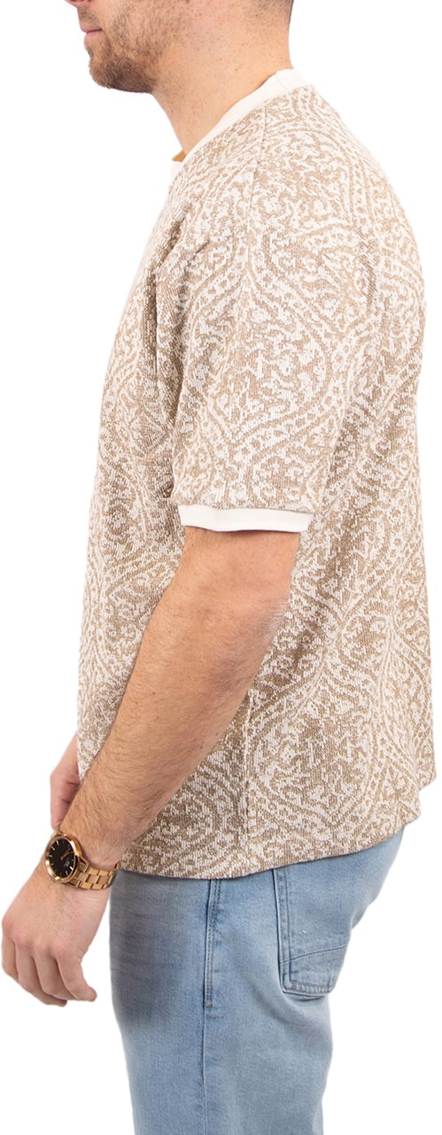 Pure Path Pure Path Jacquard Pattern T-Shirt Beige