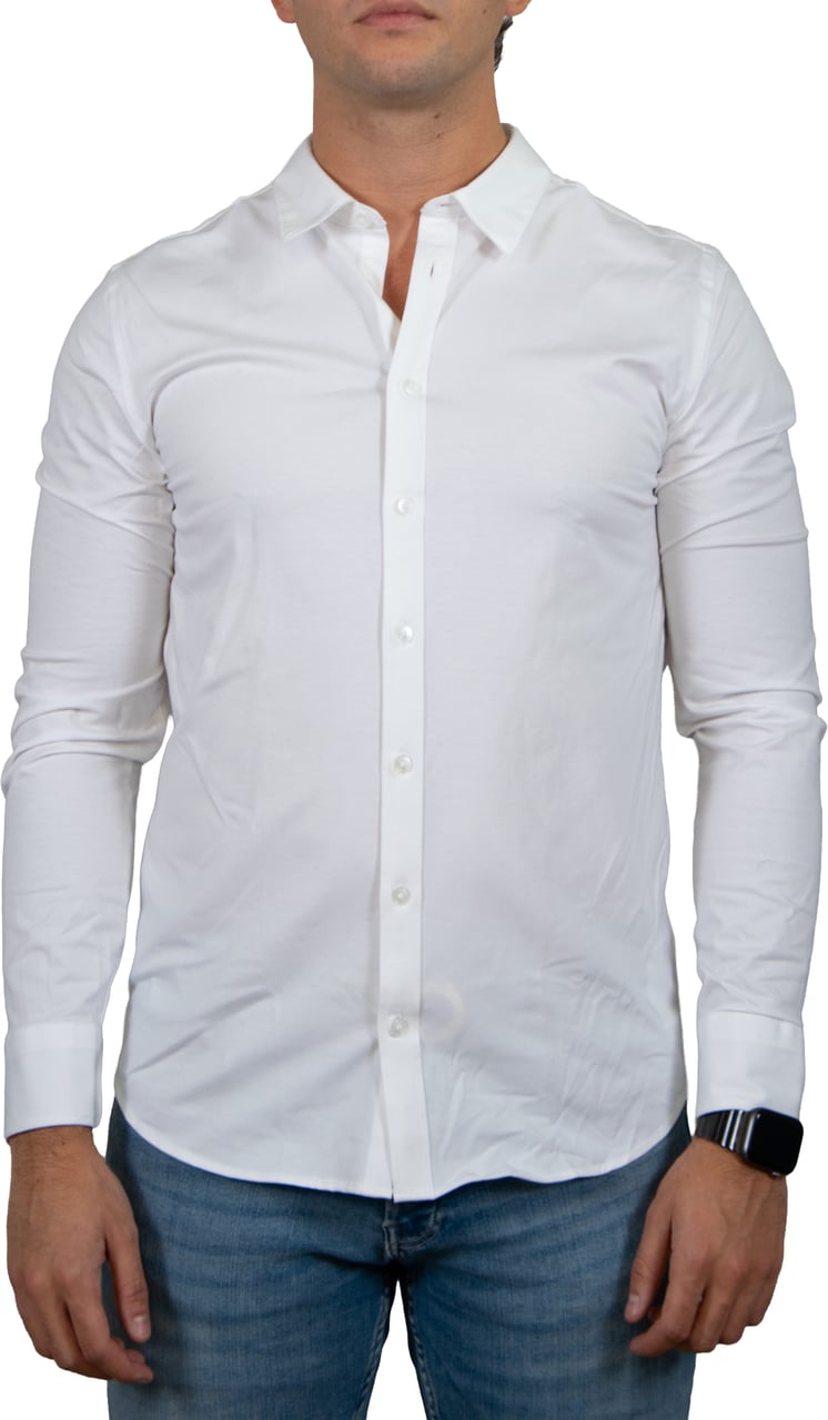 Pure Path Slim Fit Shirts Longsleeve Wit