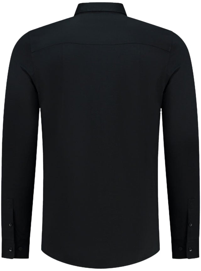 Pure Path Pure Path Slim Fit Shirts Longsleeve Zwart