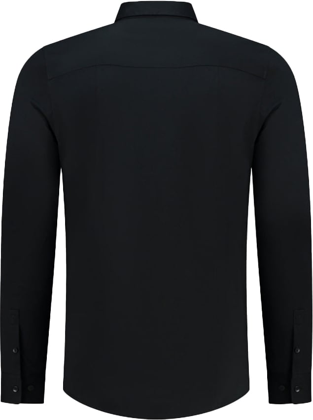 Pure Path Pure Path Slim Fit Shirts Longsleeve Zwart
