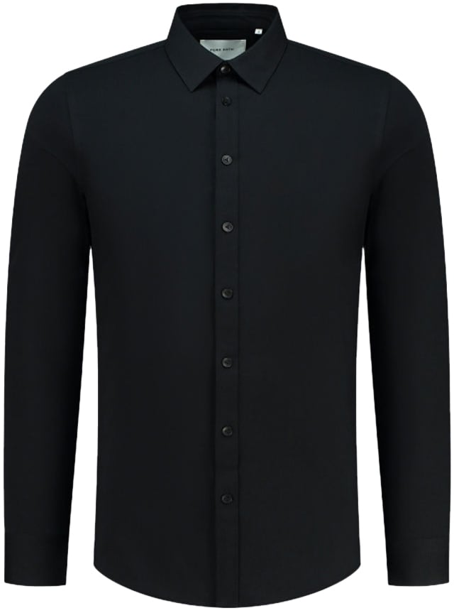Pure Path Pure Path Slim Fit Shirts Longsleeve Zwart