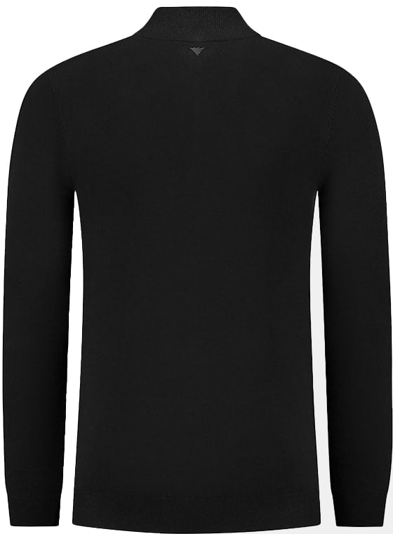 Pure Path Regular Fit Knitwear Halfzip LS Zwart