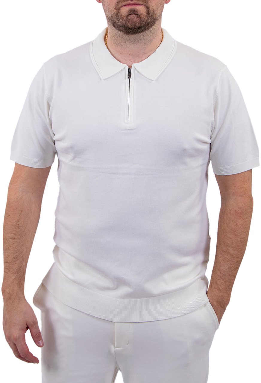 Pure Path Pure Path Zip Knitted Polo Beige