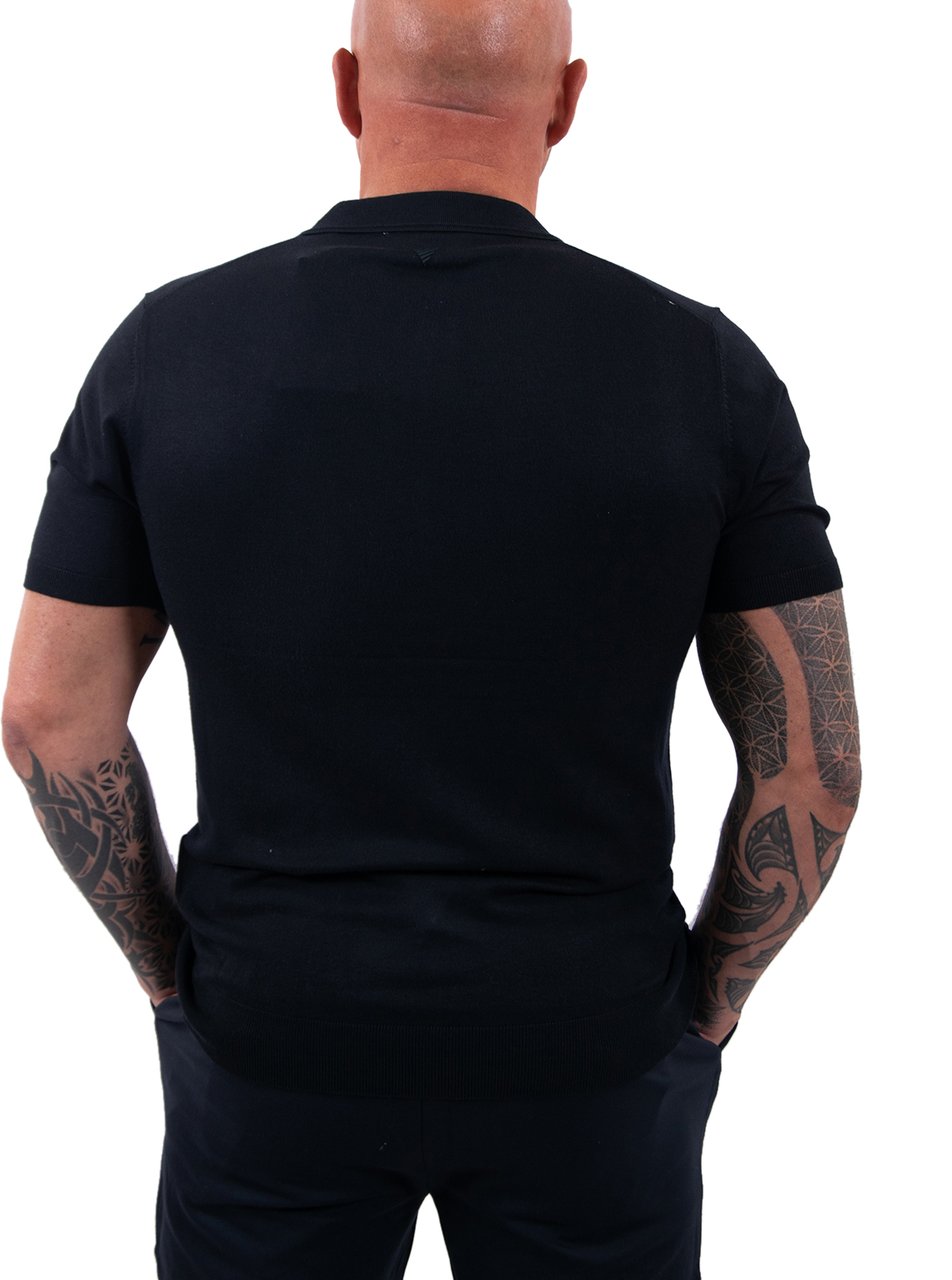 Pure Path Pure Path Zip Knitted Polo Blauw