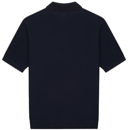 Pure Path Pure Path Openwork Knitted Polo Blauw