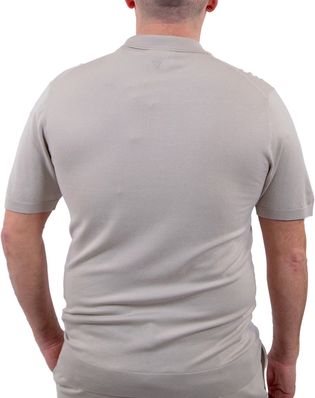 Pure Path Zip Knitted Polo Beige