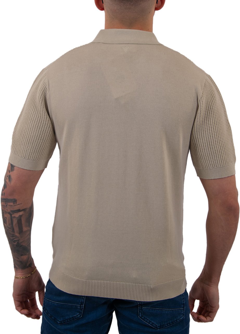 Pure Path Pure Path Openwork Knitted Polo Beige
