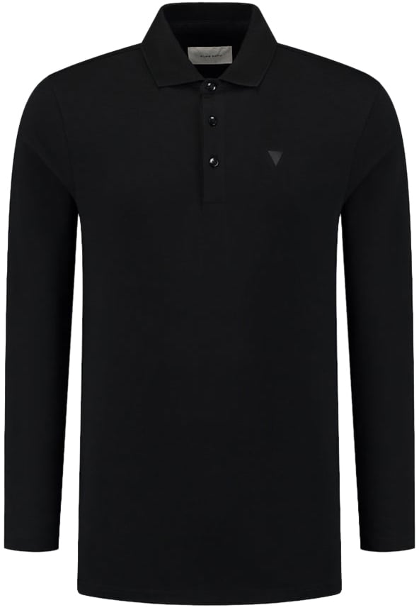 Pure Path Pure Path Regular Fit T-Shirts Polo LS Zwart