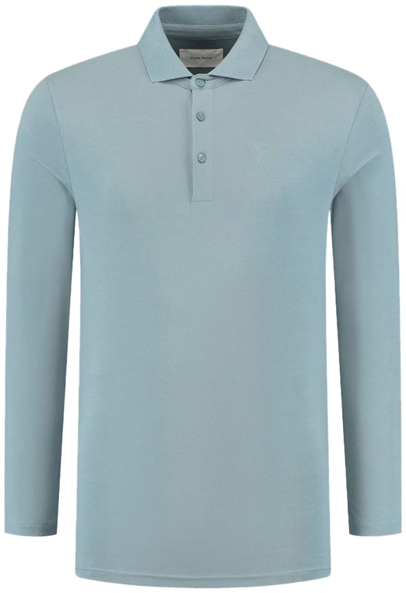 Pure Path Pure Path Regular Fit T-Shirts Polo LS Blauw