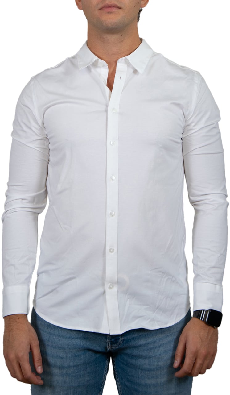 Pure Path Pure Path Slim Fit Shirts Longsleeve Wit