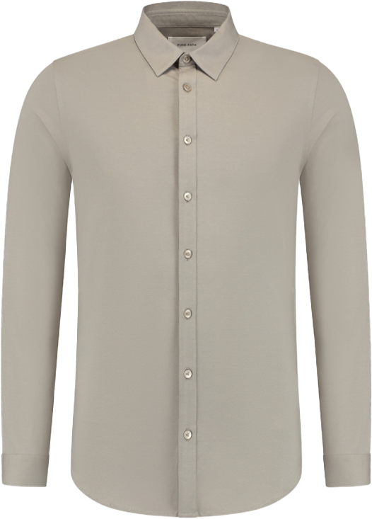 Pure Path Pure Path Slim Fit Jersey Shirts Casual Beige