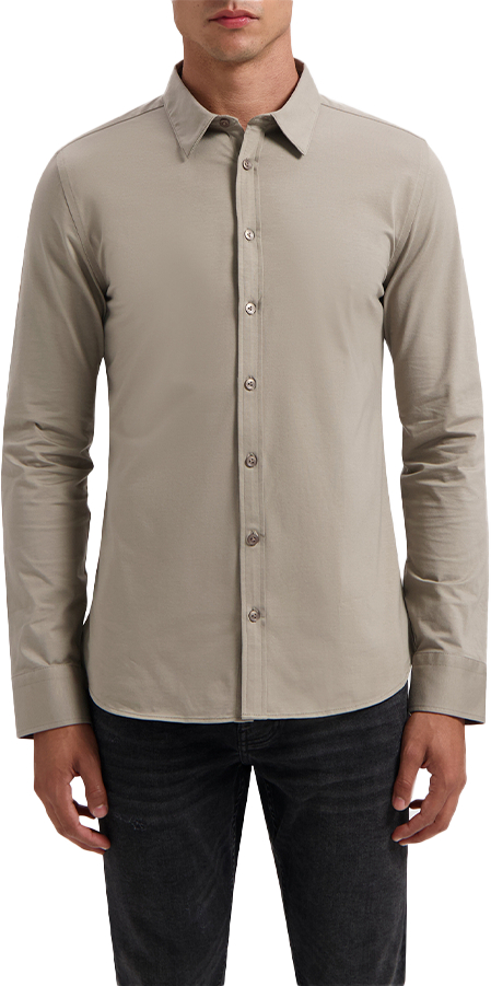 Pure Path Pure Path Slim Fit Jersey Shirts Casual Beige