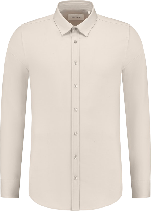 Pure Path Pure Path Slim Fit Smart Shirts Beige