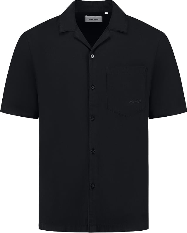 Pure Path Pure Path Regular Fit Shortsleeve Shirts Zwart