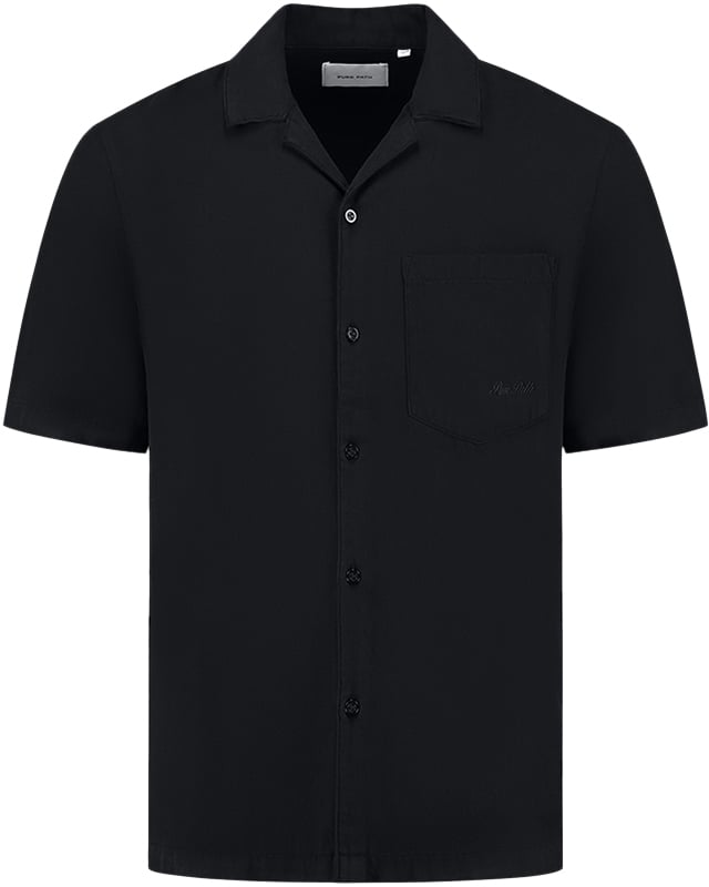 Pure Path Pure Path Regular Fit Shortsleeve Shirts Zwart