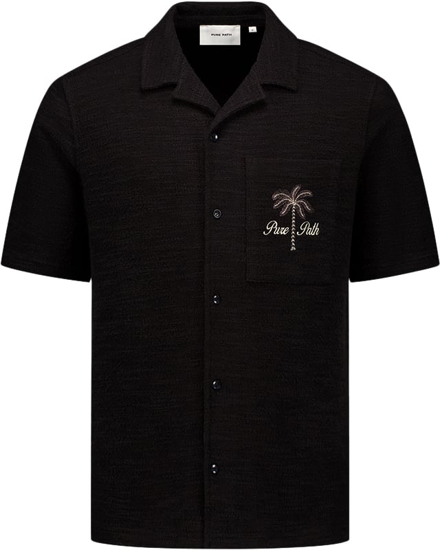 Pure Path Pure Path Regular Fit Shortsleeve Shirt Zwart