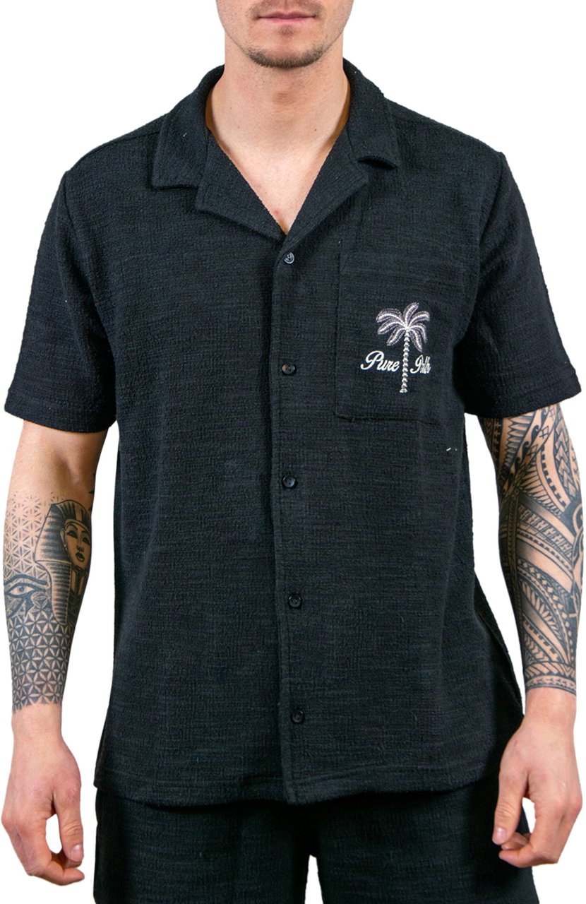 Pure Path Pure Path Regular Fit Shortsleeve Shirt Zwart