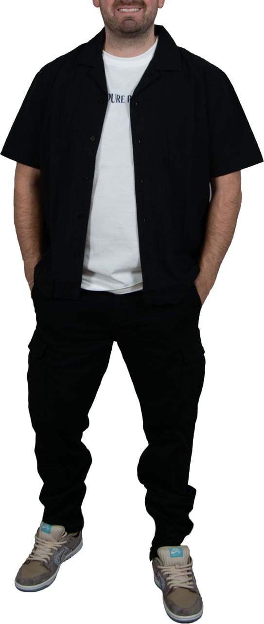 Pure Path Overshirt Korte Mouw Zwart