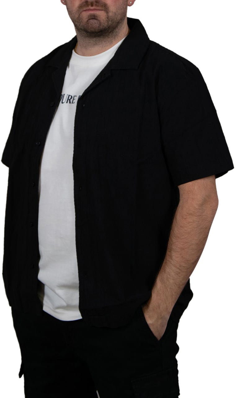 Pure Path Pure Path Overshirt Korte Mouw Zwart