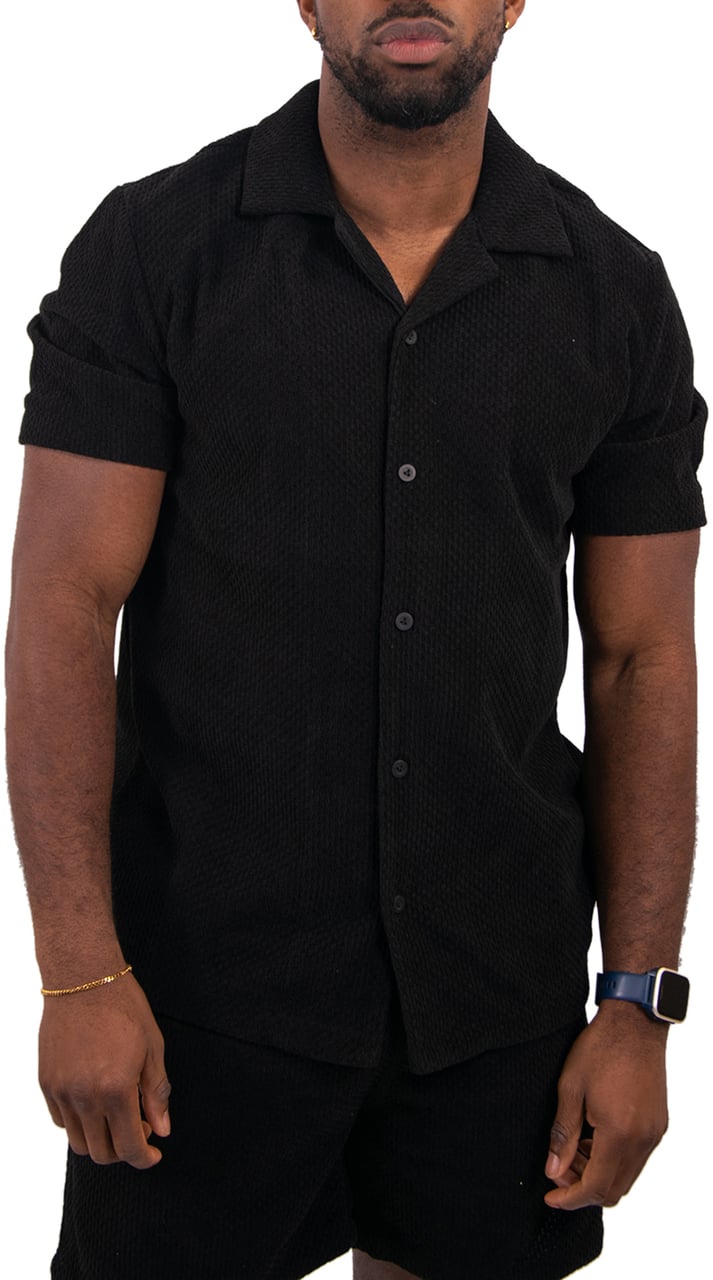 Pure Path Honeycomd Shortsleeved Shirt Zwart