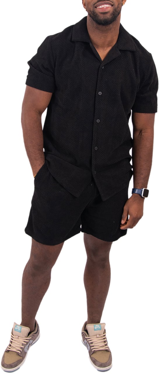 Pure Path Honeycomd Shortsleeved Shirt Zwart