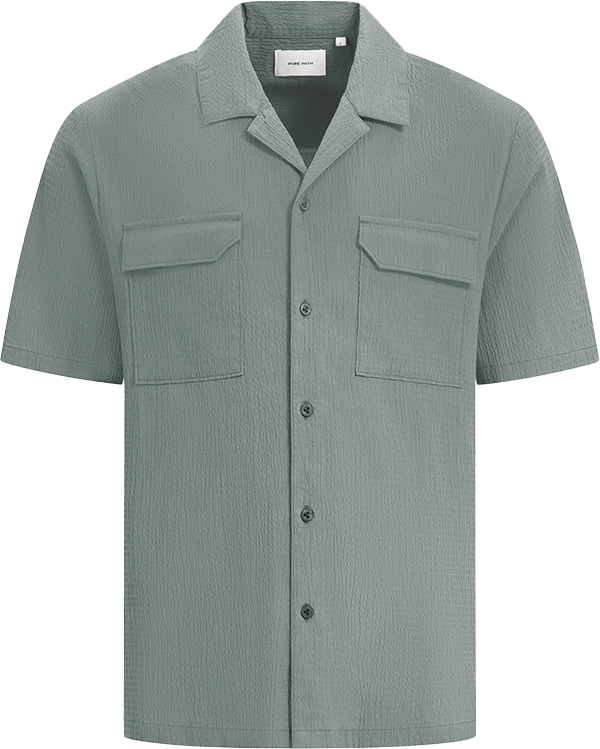 Pure Path Pure Path Regular Fit Shortsleeve Shirts Groen