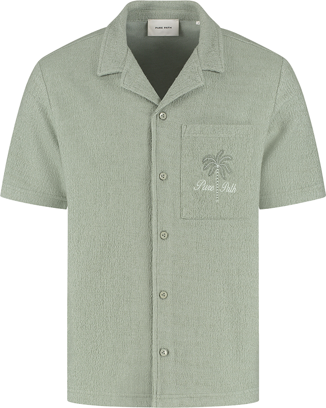 Pure Path Pure Path Regular Fit Shortsleeve Shirt Groen