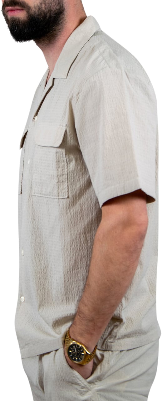 Pure Path Pure Path Regular Fit Shortsleeve Shirts Beige