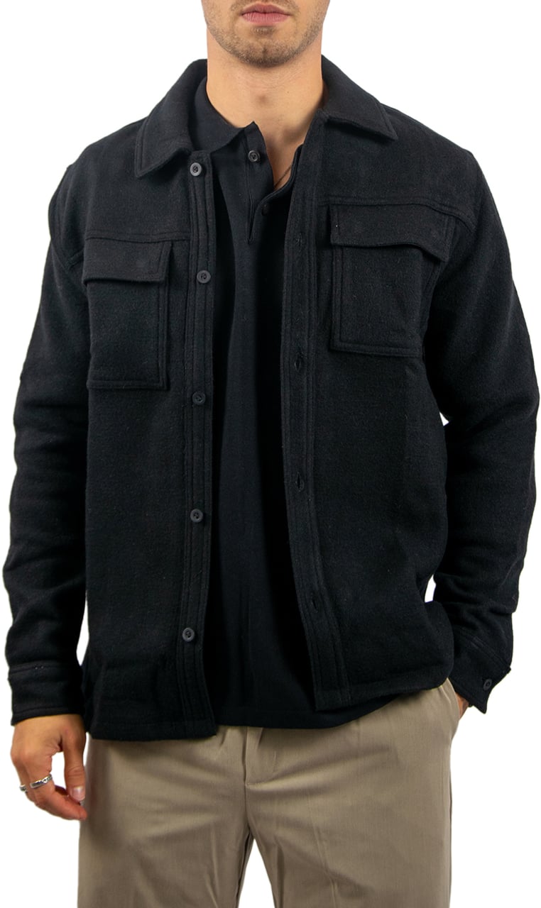 Pure Path Regular Fit Overshirts Zwart