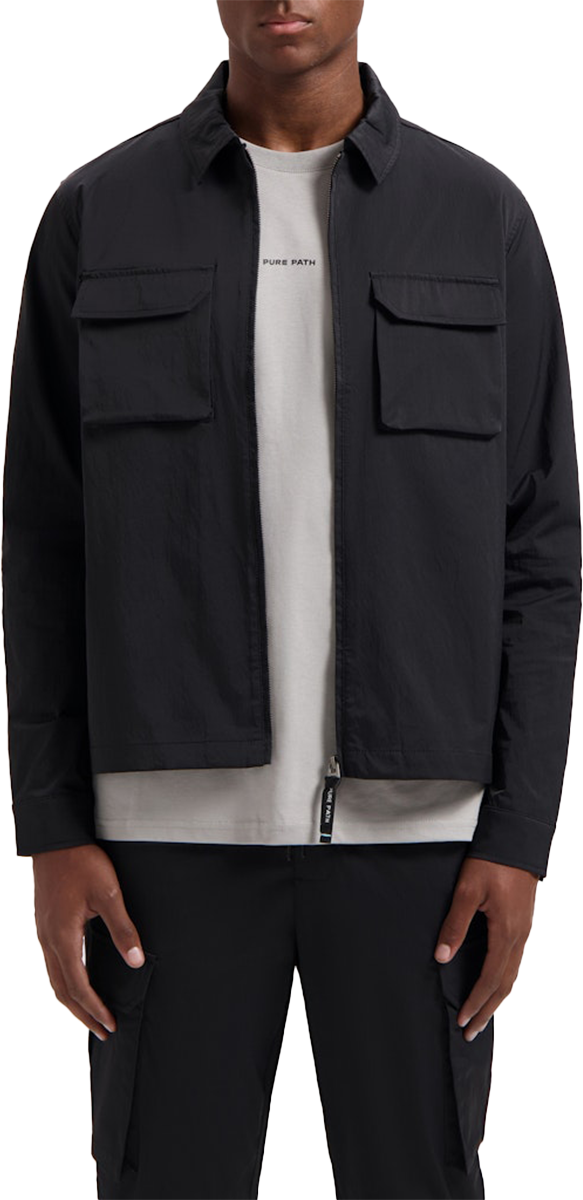 Pure Path Pure Path Overshirt Met Rits Zwart