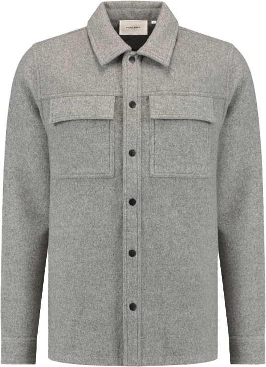 Pure Path Pure Path Regular Fit Shirts Over Grijs
