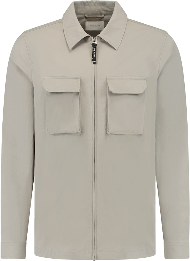 Pure Path Pure Path Overshirt Met Rits Beige