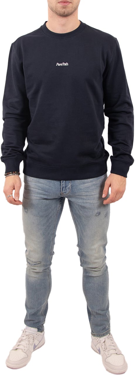 Pure Path Trio Of Flowers Crewneck Blauw