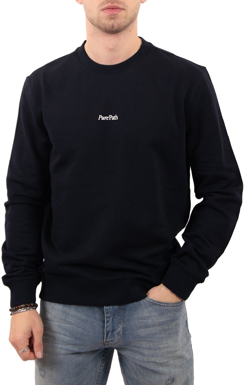 Pure Path Trio Of Flowers Crewneck Blauw