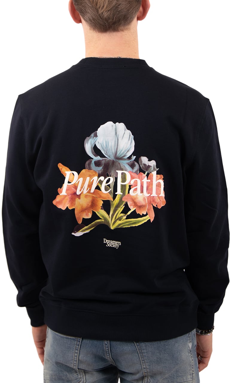 Pure Path Trio Of Flowers Crewneck Blauw