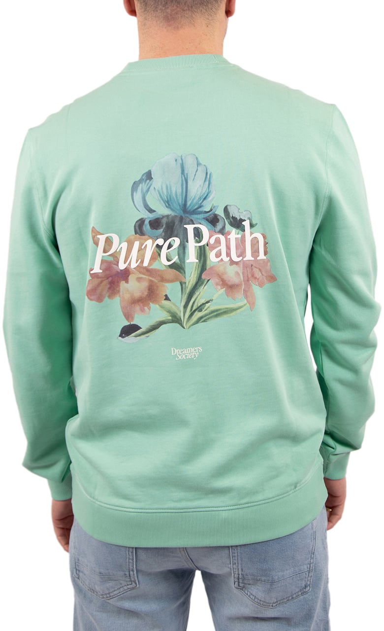 Pure Path Pure Path Trio Of Flowers Crewneck Groen