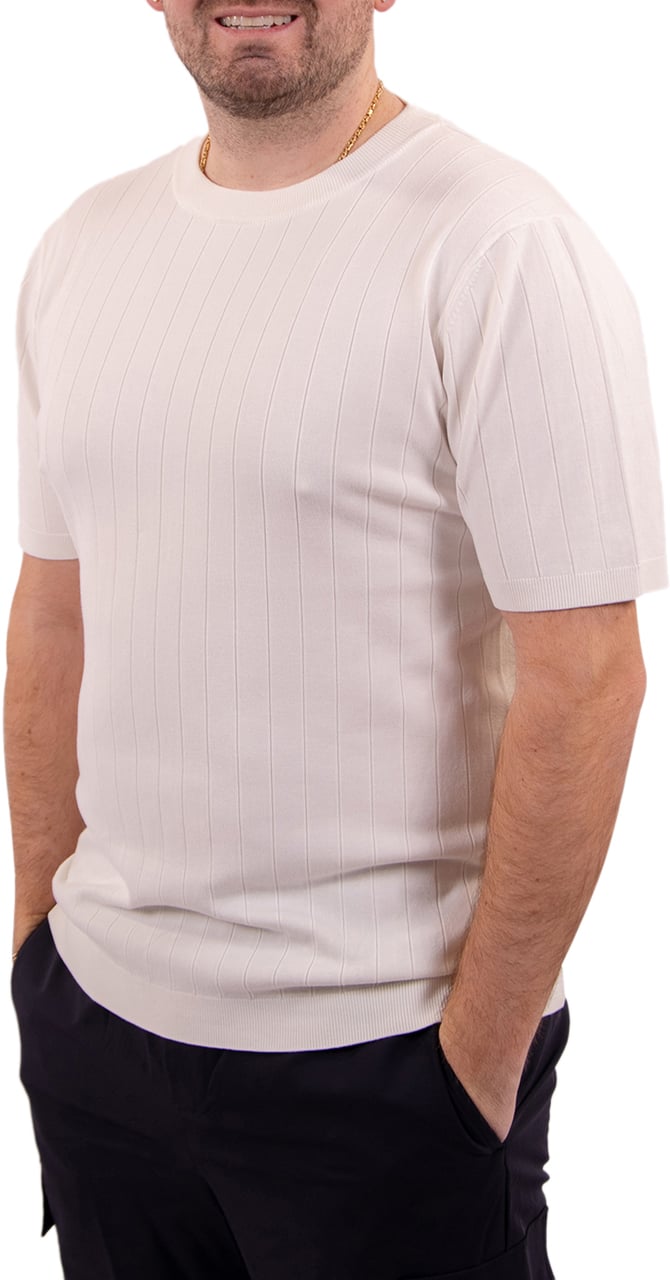 Pure Path Dropneedle Knitted T-Shirt Beige