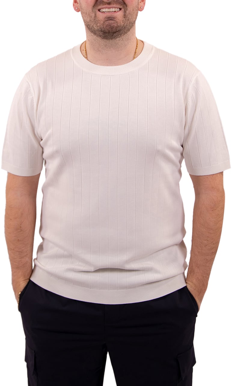 Pure Path Dropneedle Knitted T-Shirt Beige