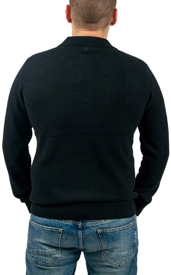 Pure Path Pure Path Regular Fit Zip Polo Knitwear Zwart